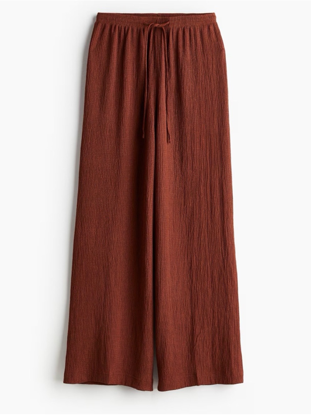 H & M Wide-Leg Drawstring Pants in Rust